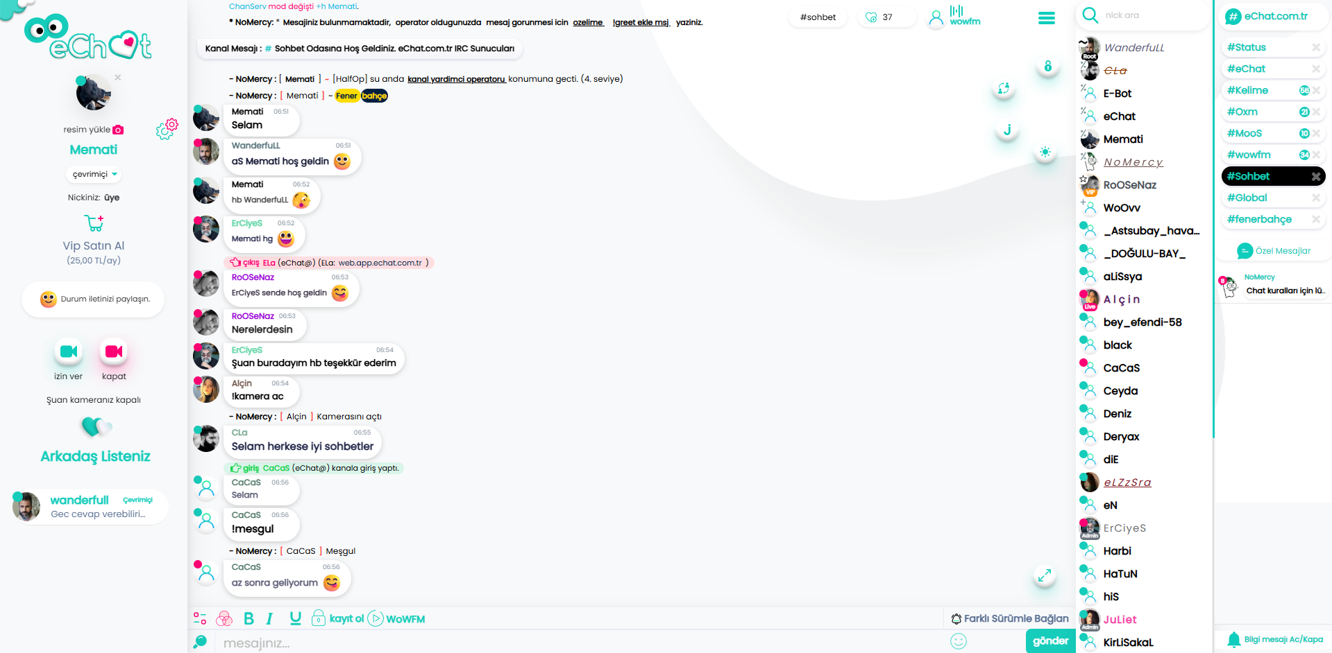 WoChat - G�r�nt�l� Sesli Profil Resimli Chat Sohbet Appleti