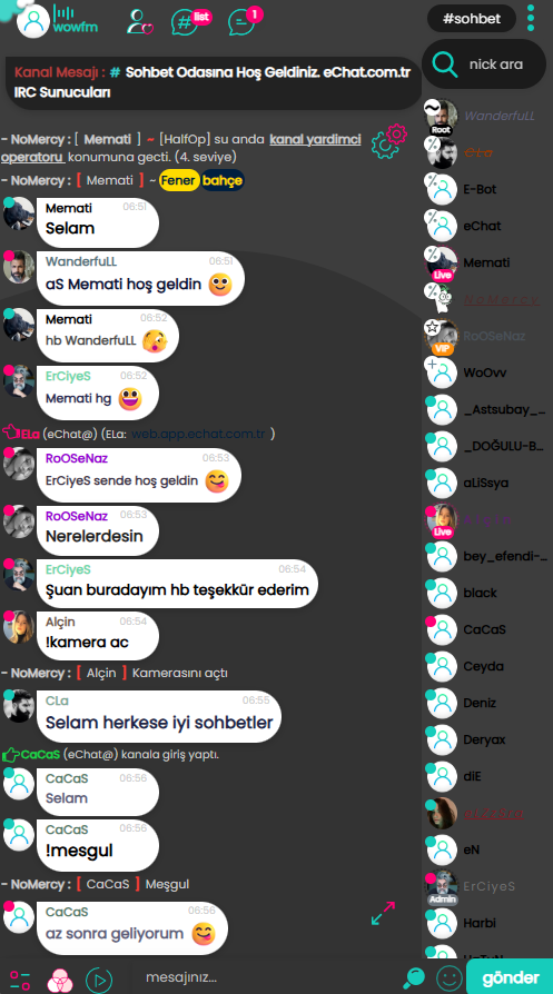 WoChat - G�r�nt�l� Sesli Profil Resimli Chat Sohbet Appleti