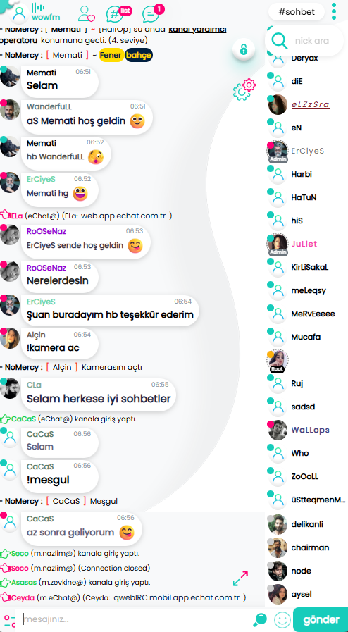 WoChat - G�r�nt�l� Sesli Profil Resimli Chat Sohbet Appleti