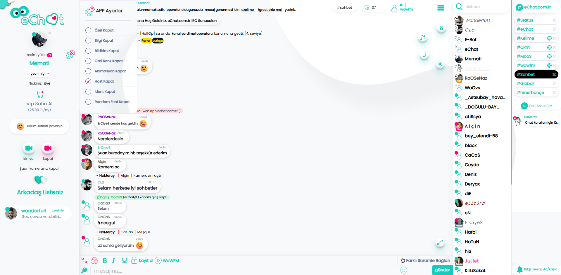 WoChat - G�r�nt�l� Sesli Profil Resimli Chat Sohbet Appleti