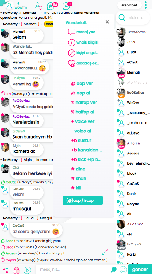 WoChat - G�r�nt�l� Sesli Profil Resimli Chat Sohbet Appleti