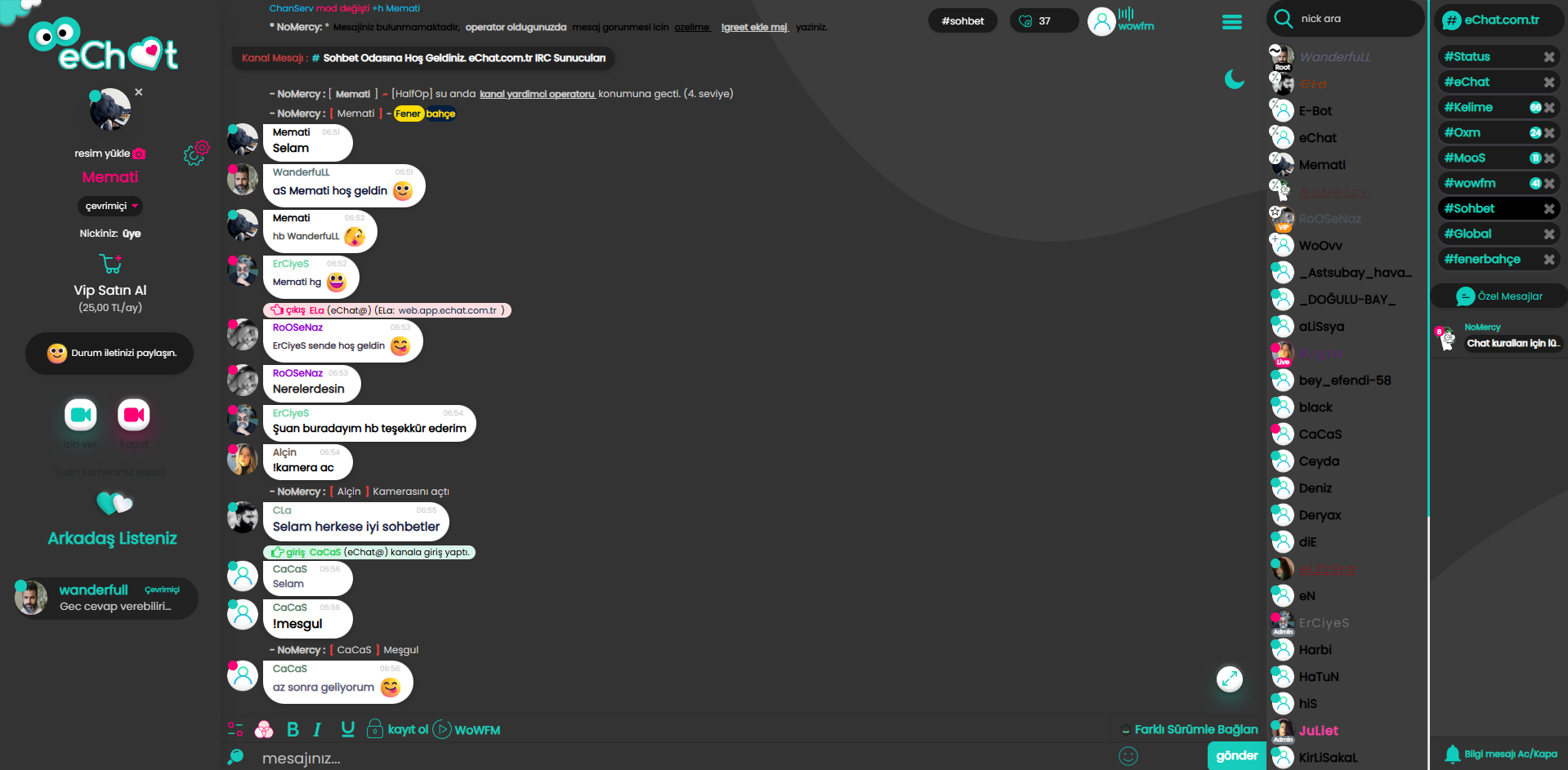 WoChat - G�r�nt�l� Sesli Profil Resimli Chat Sohbet Appleti