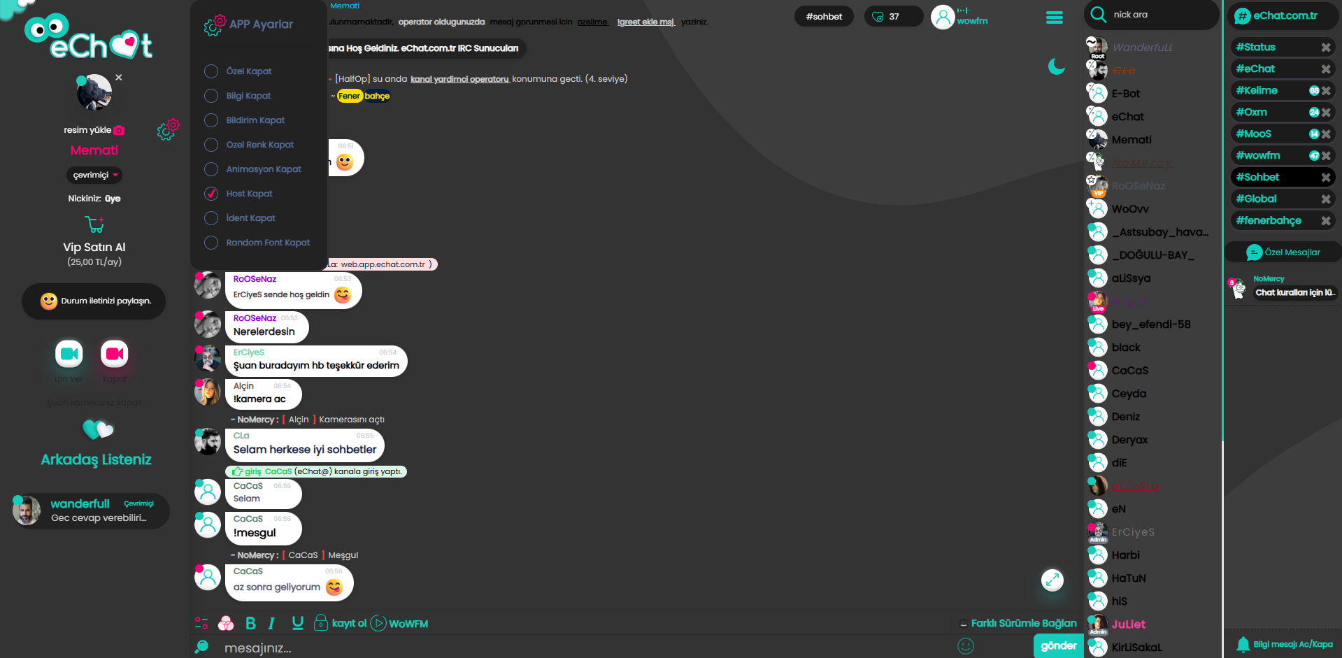 WoChat - G�r�nt�l� Sesli Profil Resimli Chat Sohbet Appleti