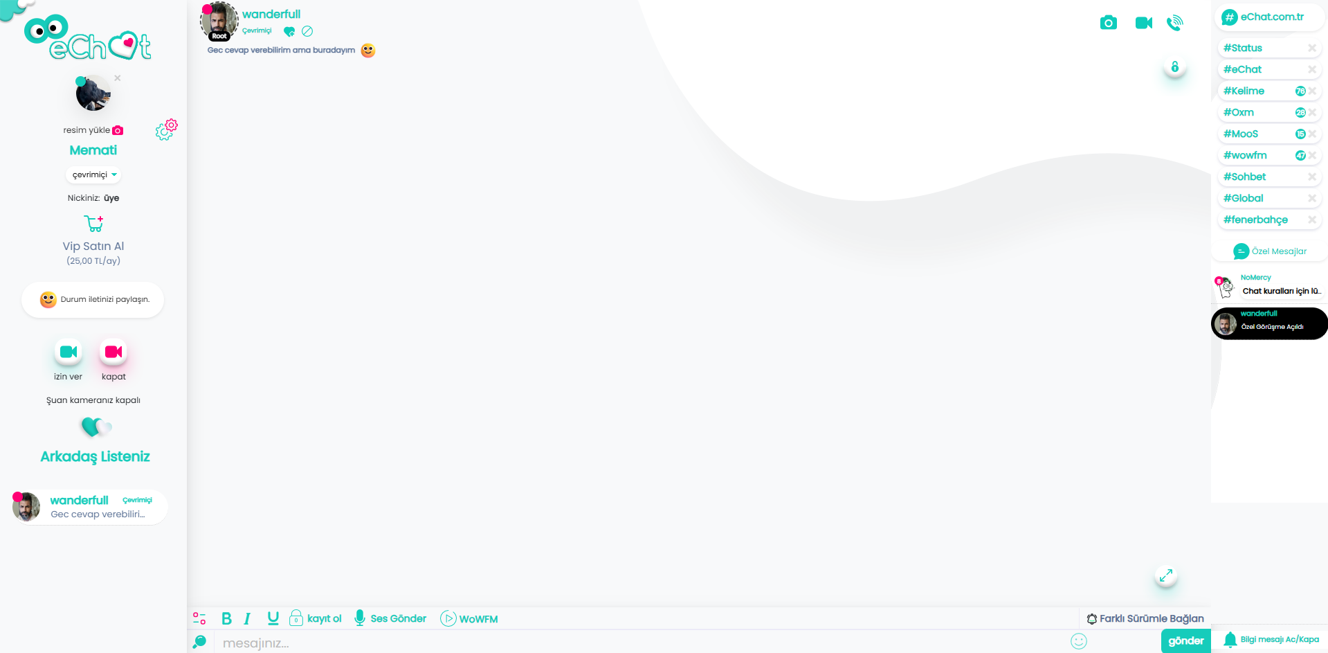 WoChat - G�r�nt�l� Sesli Profil Resimli Chat Sohbet Appleti