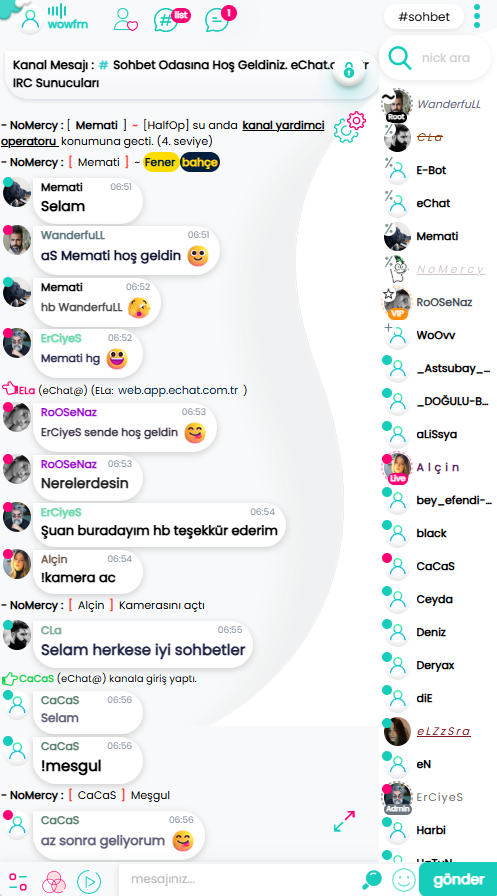 WoChat - G�r�nt�l� Sesli Profil Resimli Chat Sohbet Appleti