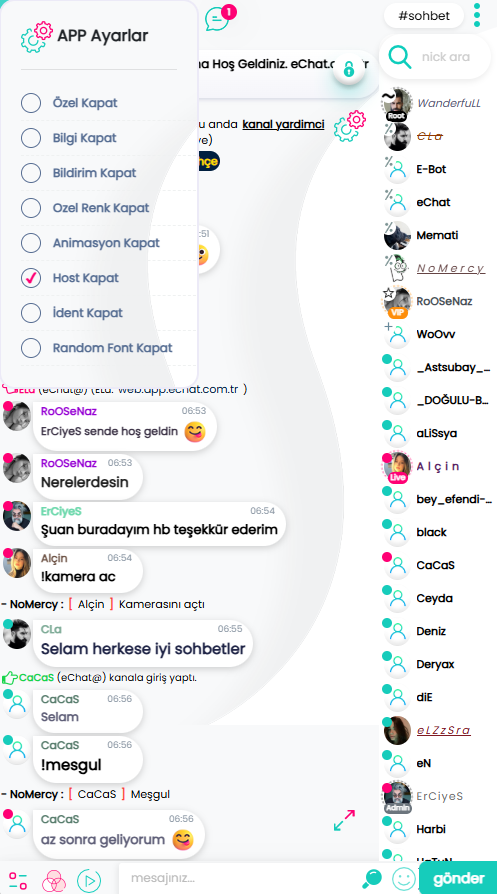 WoChat - G�r�nt�l� Sesli Profil Resimli Chat Sohbet Appleti